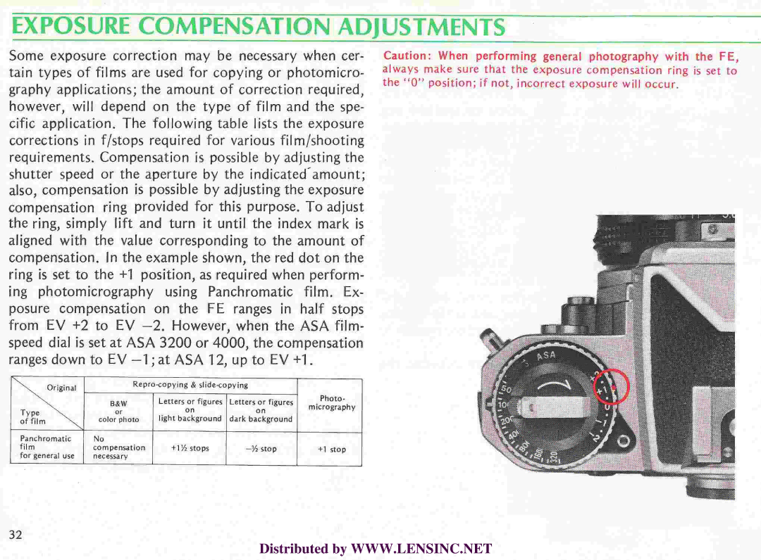 Nikon FE manual 
