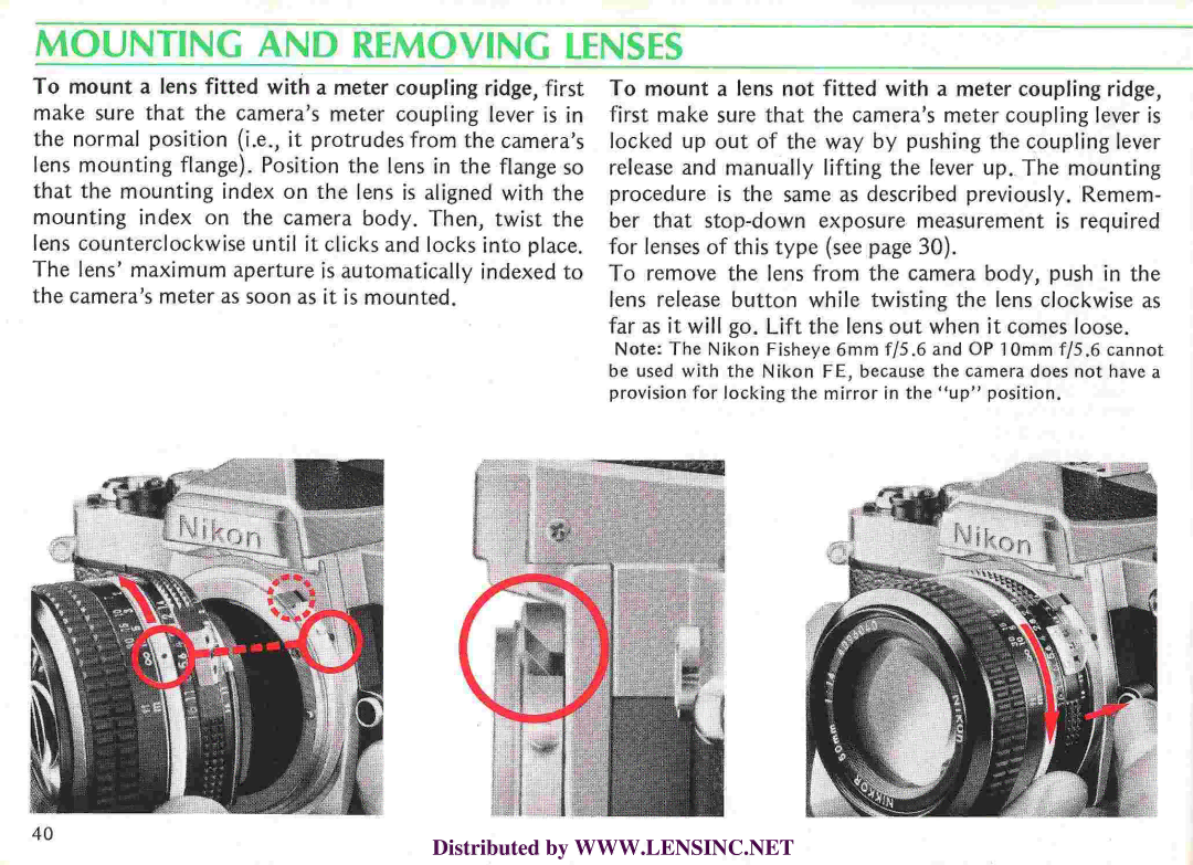 Nikon FE manual 