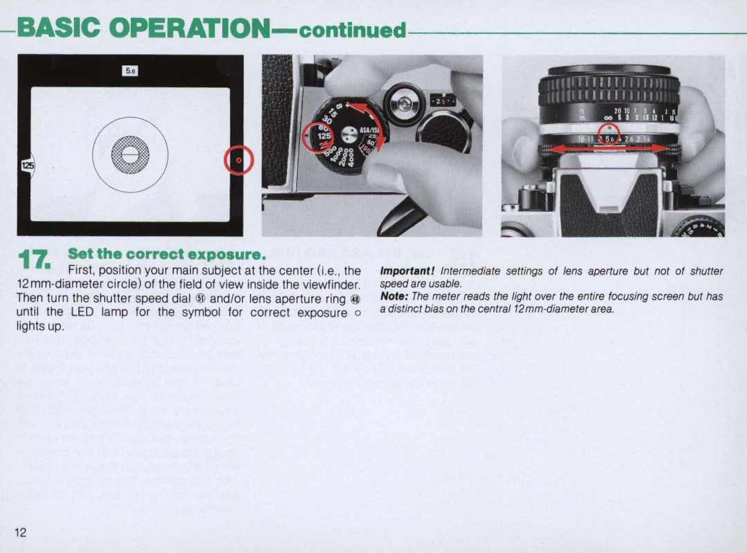 Nikon FM2 Body only, 1683 instruction manual 1l Set the correct exposure 