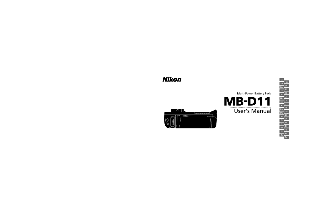 Nikon G02 manual Multi-Power Battery Pack 