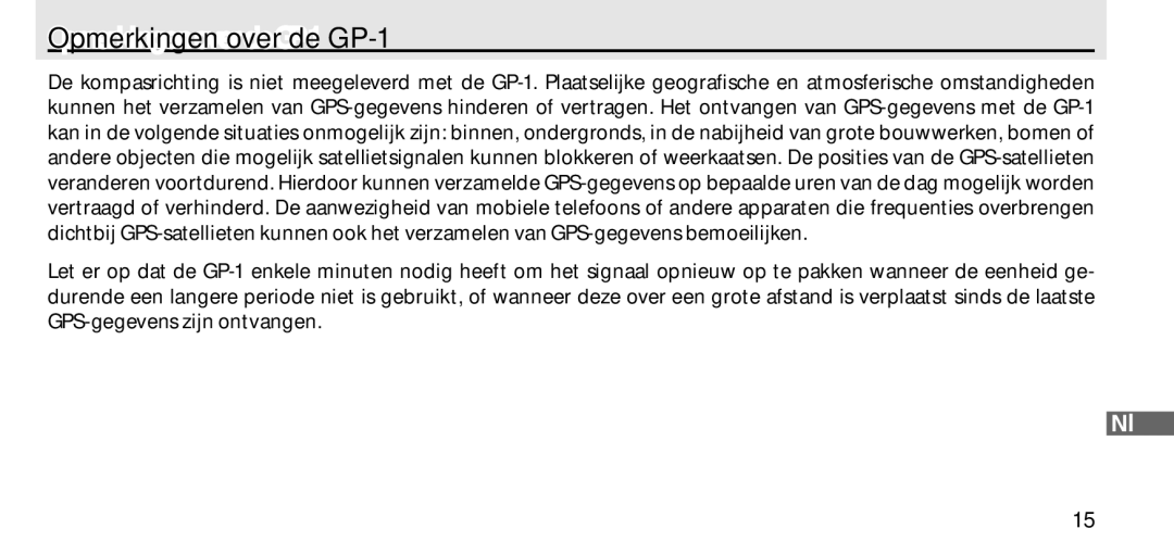 Nikon manual Opmerkingen over de GP-1 