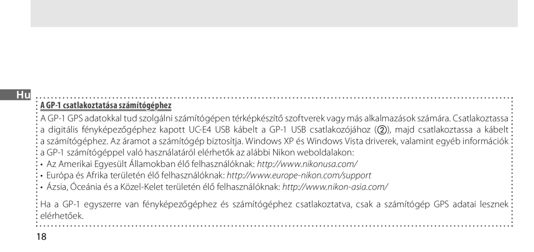 Nikon manual GP-1 csatlakoztatása számítógéphez 