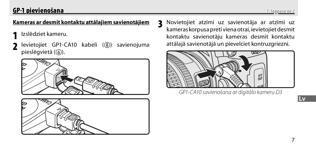 Nikon manual GP-1 pievienošana 