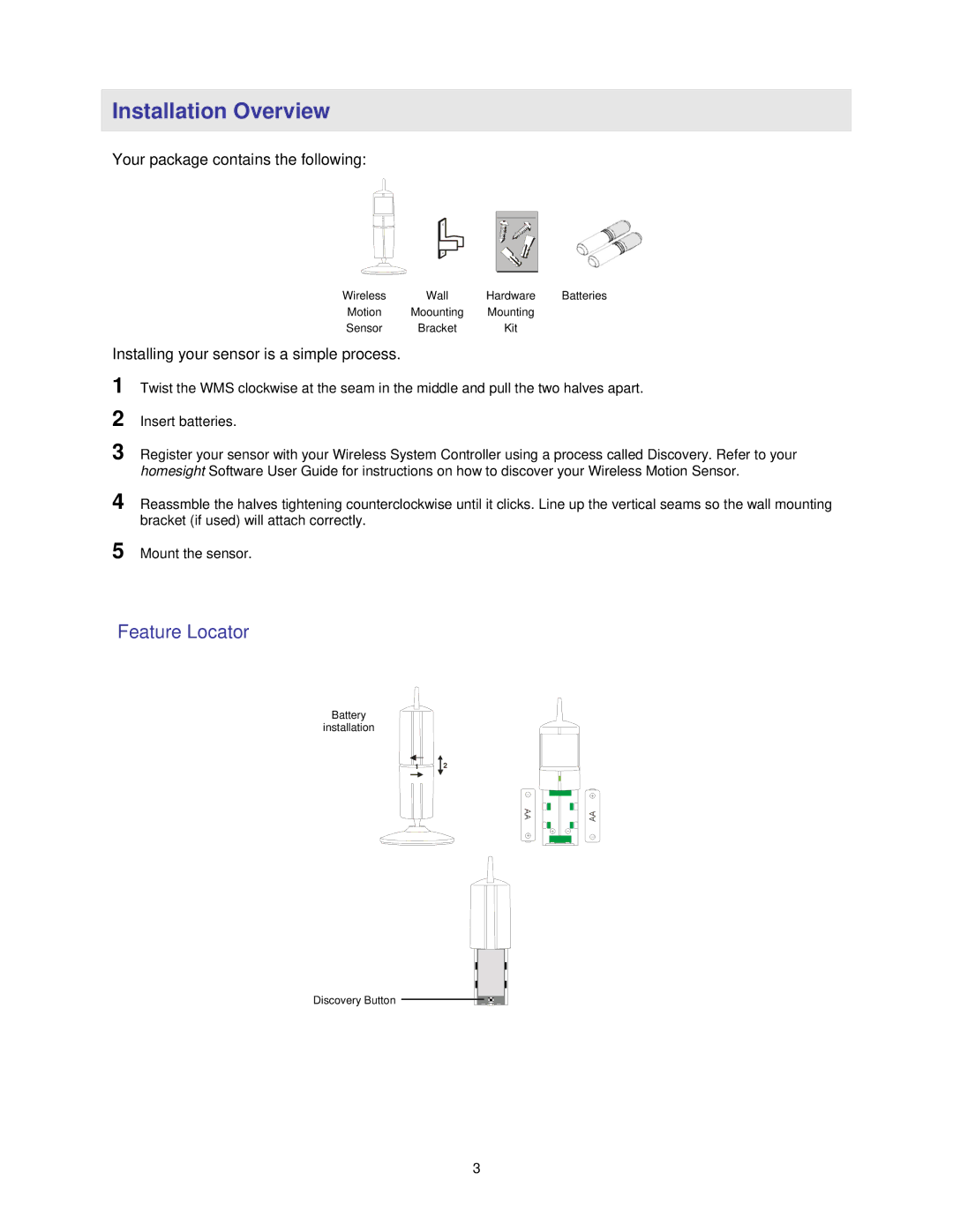 Nikon HMSM4050 quick start Installation Overview, Feature Locator 