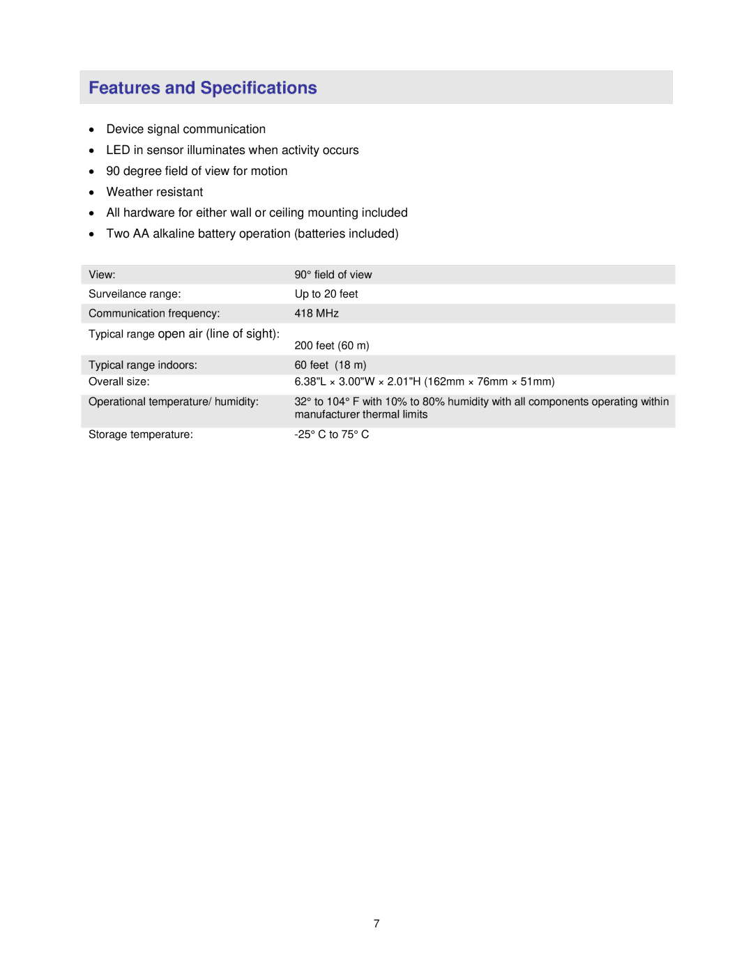 Nikon HMSM4050 quick start Features and Specifications, Typical range open air line of sight 