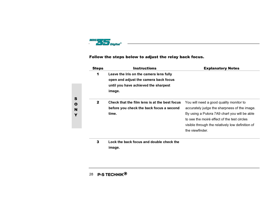 Nikon Image Converter user manual Follow the steps below to adjust the relay back focus 