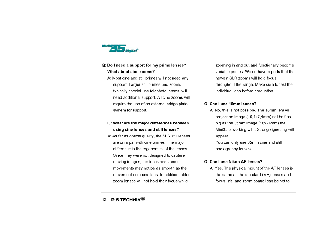 Nikon Image Converter user manual Can I use 16mm lenses?, Can I use Nikon AF lenses? 