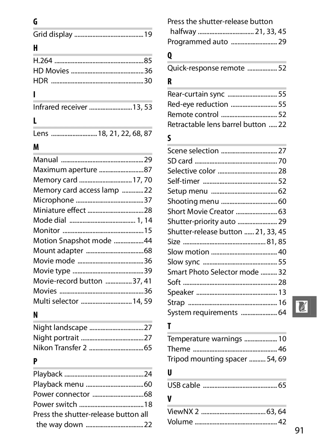 Nikon 6MVA3111 01, J2 White, SB2F01 11 user manual Press the shutter-release button 