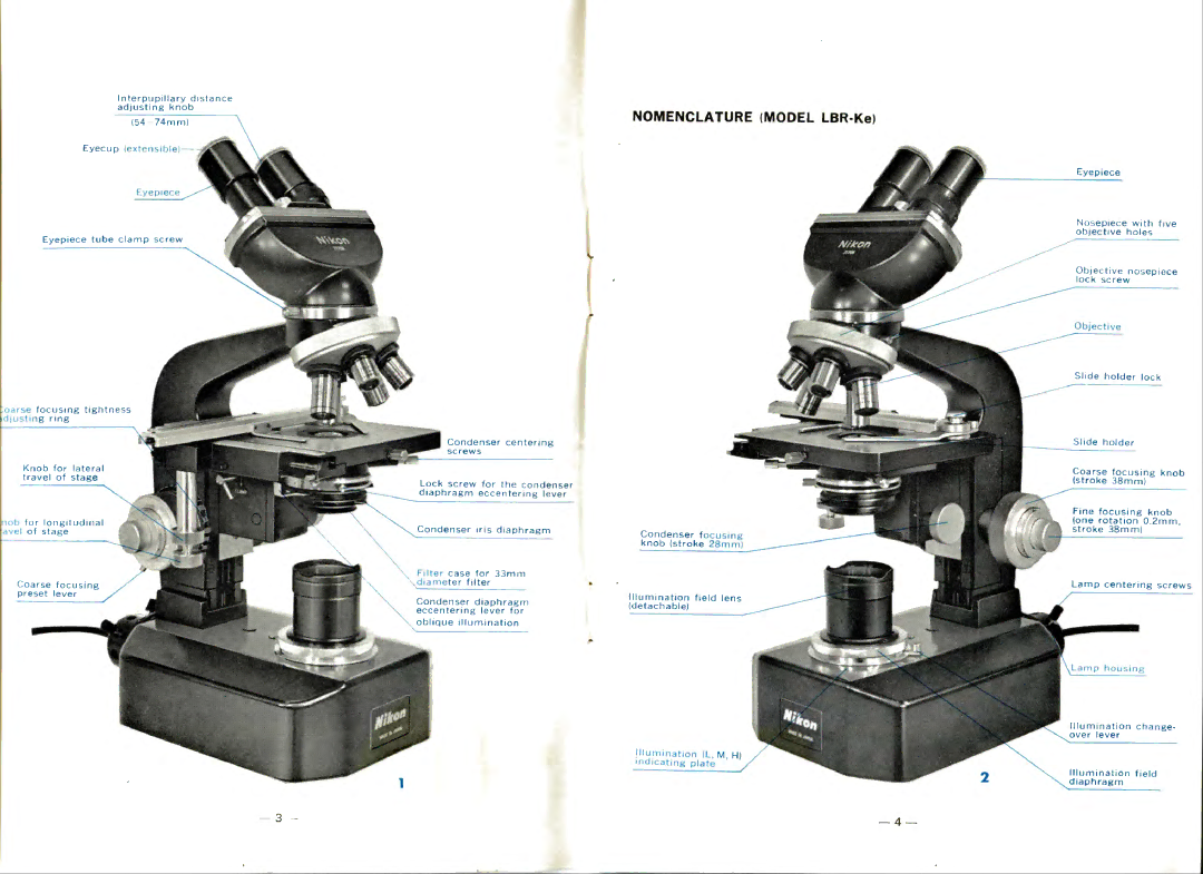 Nikon L-Ke manual Nomenclature Model LBR-Ke 