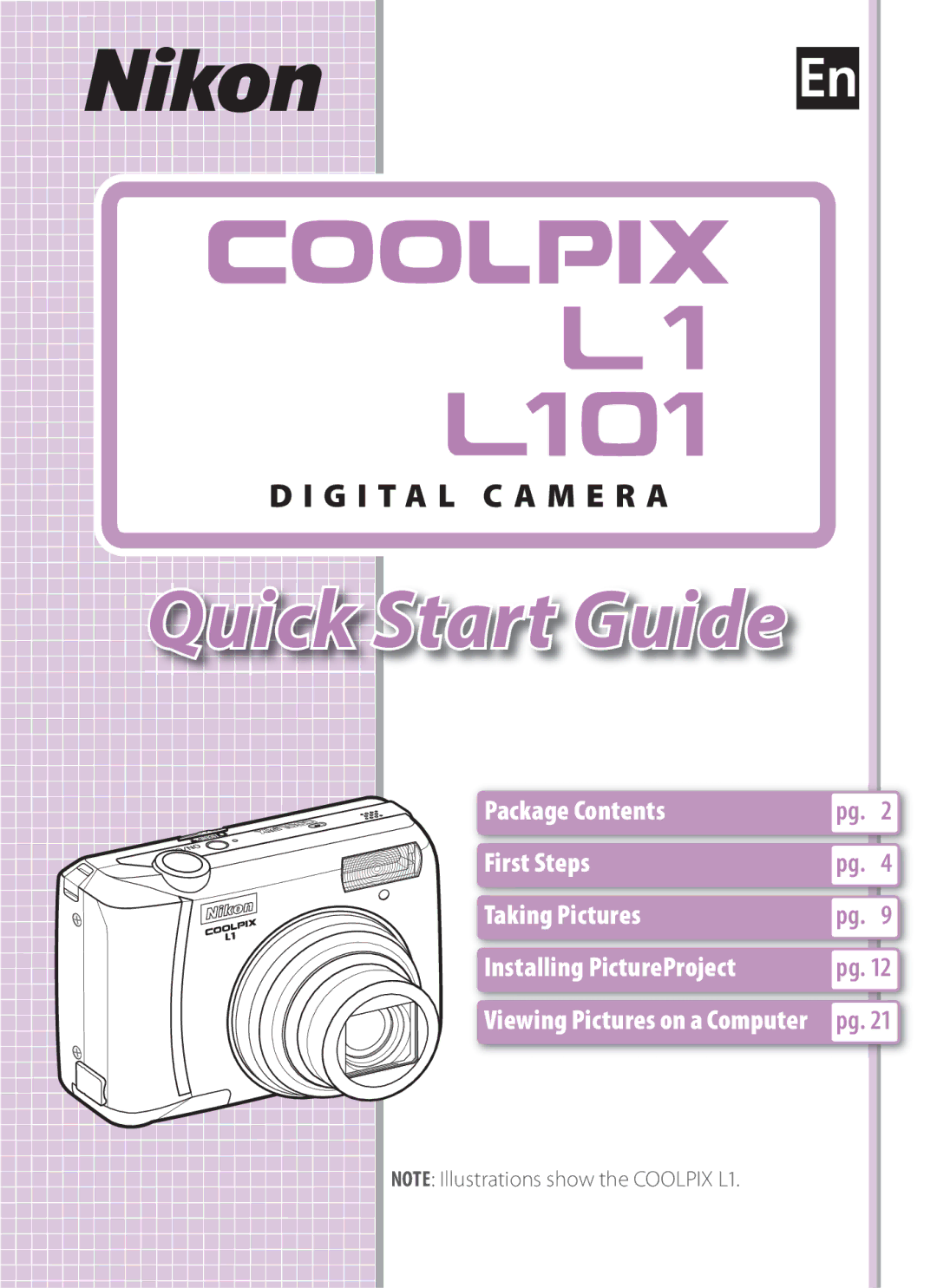 Nikon L101 quick start Quick Start Guide 