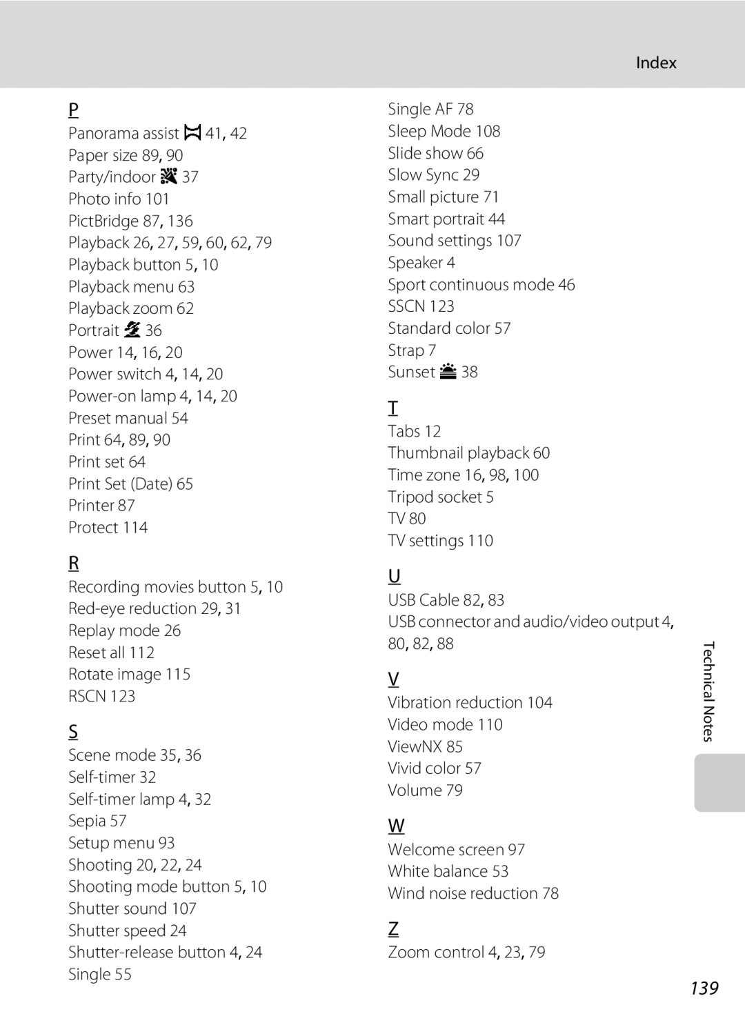 Nikon Coolpix L110, COOLPIXL110BK, COOLPIXL110RED user manual 139, 80, 82 