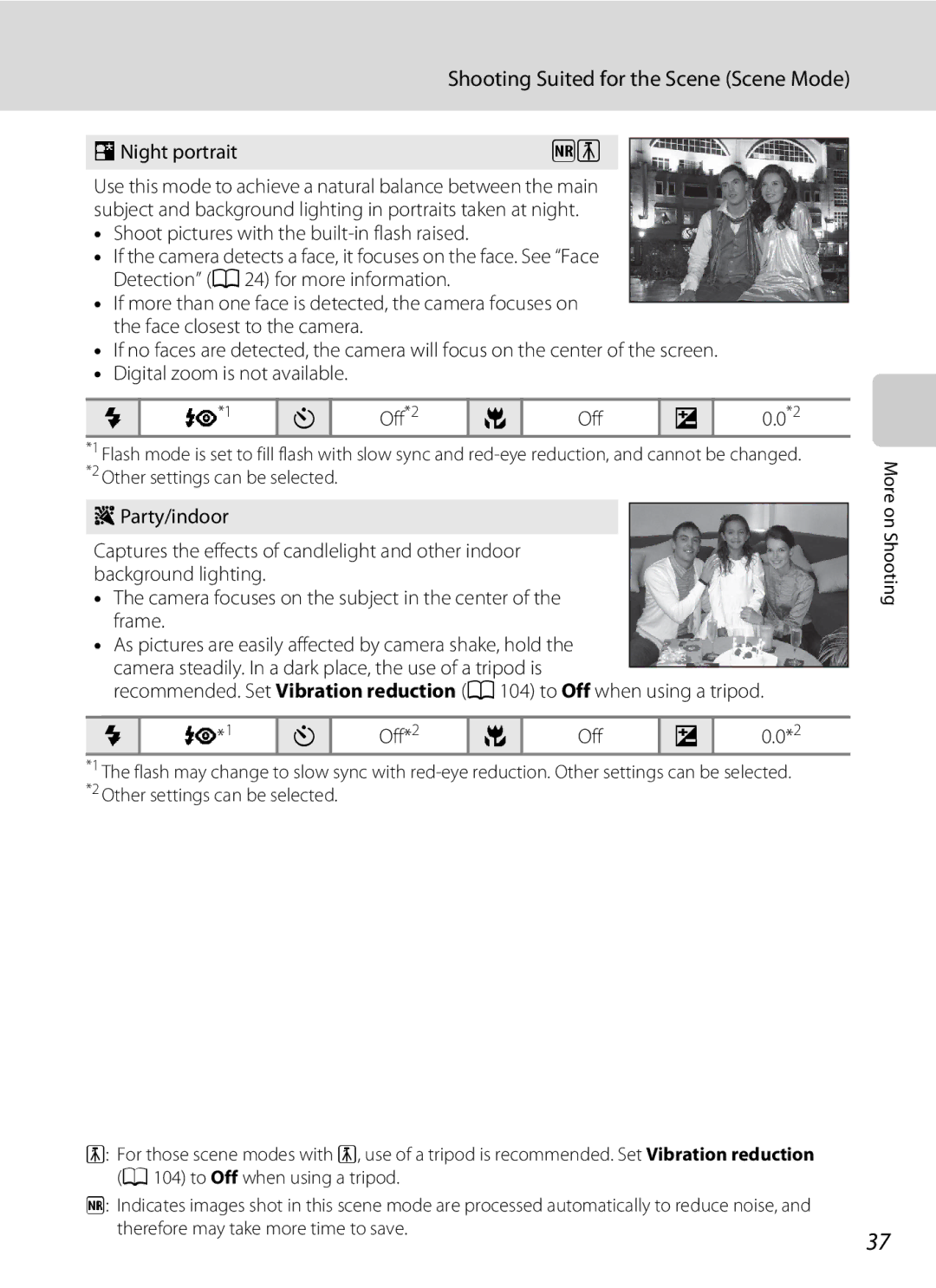 Nikon COOLPIXL110BK, COOLPIXL110RED, Coolpix L110 user manual ENight portrait, Off*2 