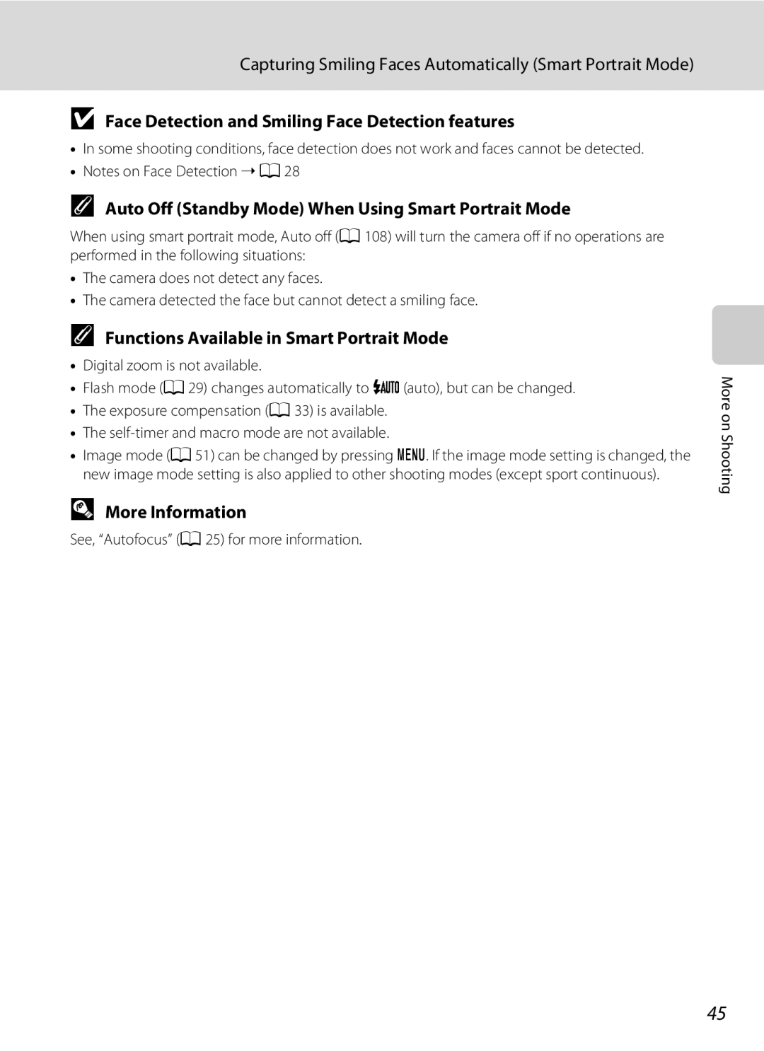 Nikon COOLPIXL110BK Capturing Smiling Faces Automatically Smart Portrait Mode, Functions Available in Smart Portrait Mode 