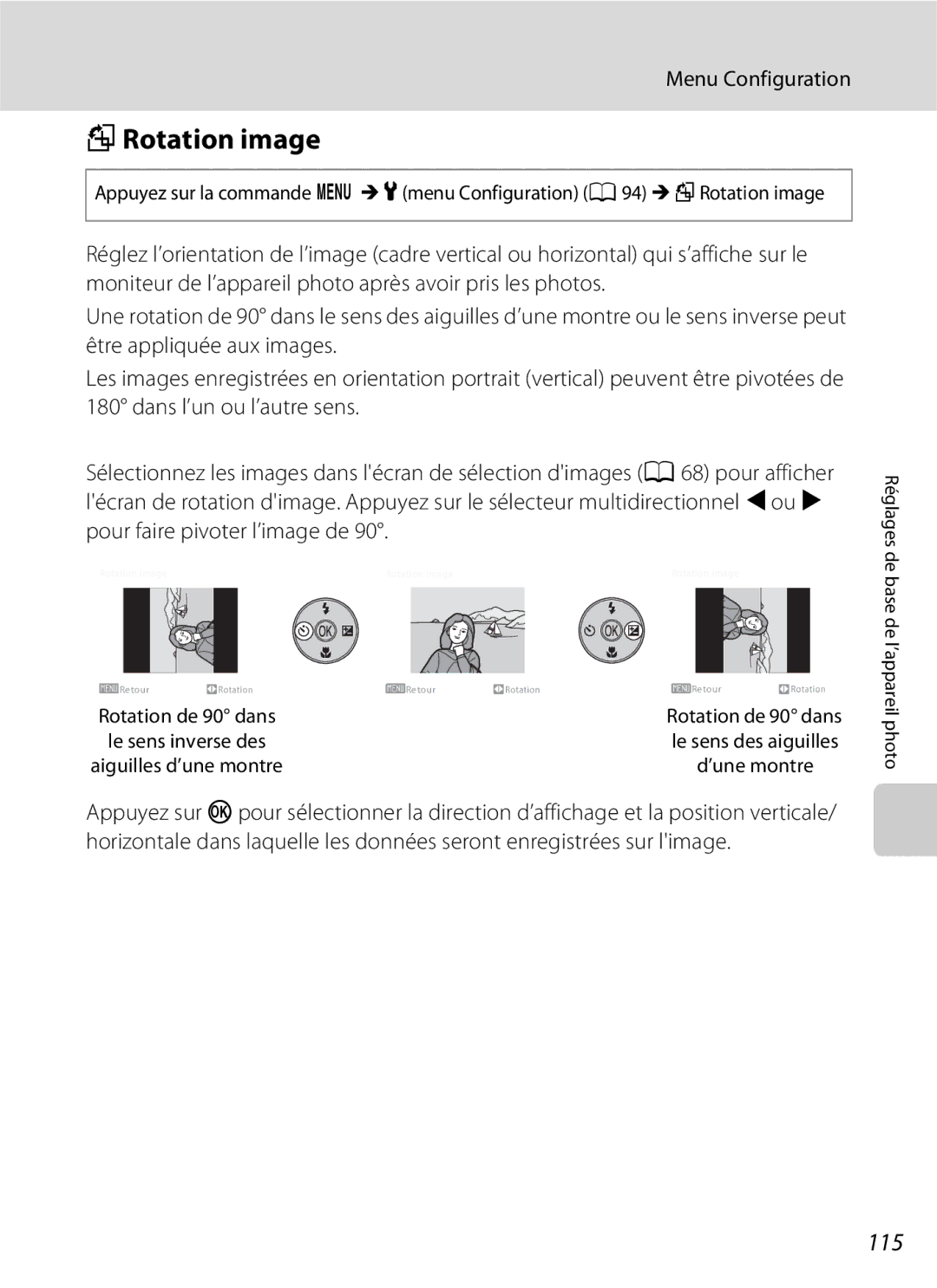 Nikon L110 manuel dutilisation FRotation image, 115 