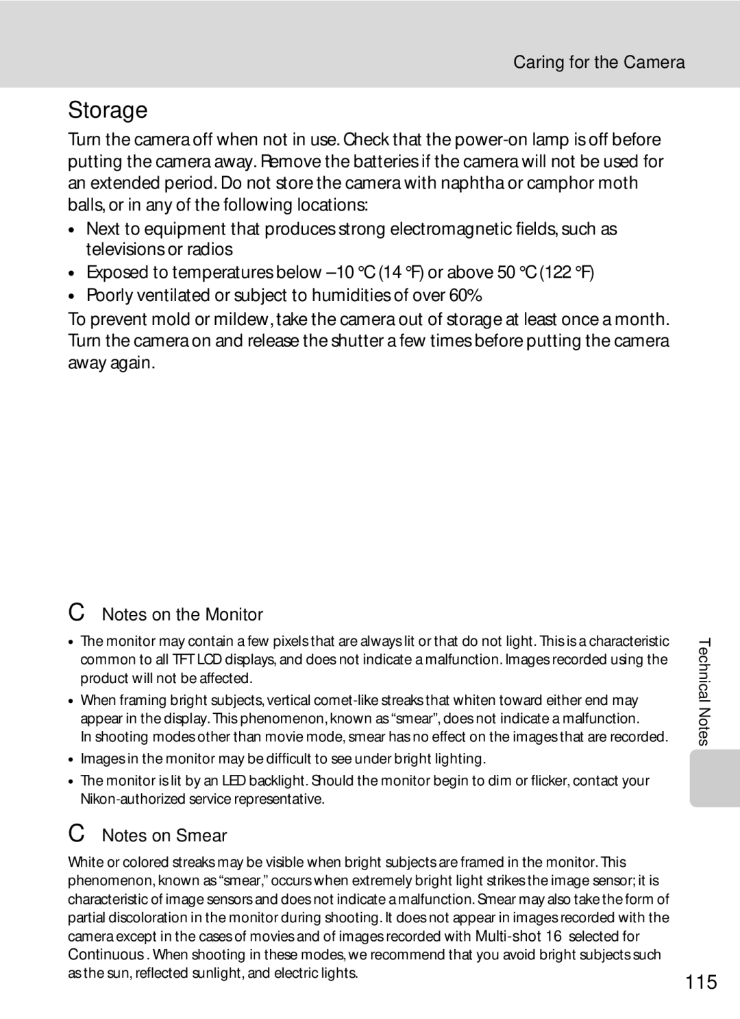 Nikon COOLPIXL22BLK, L21, COOLPIXL22R user manual Storage, 115 