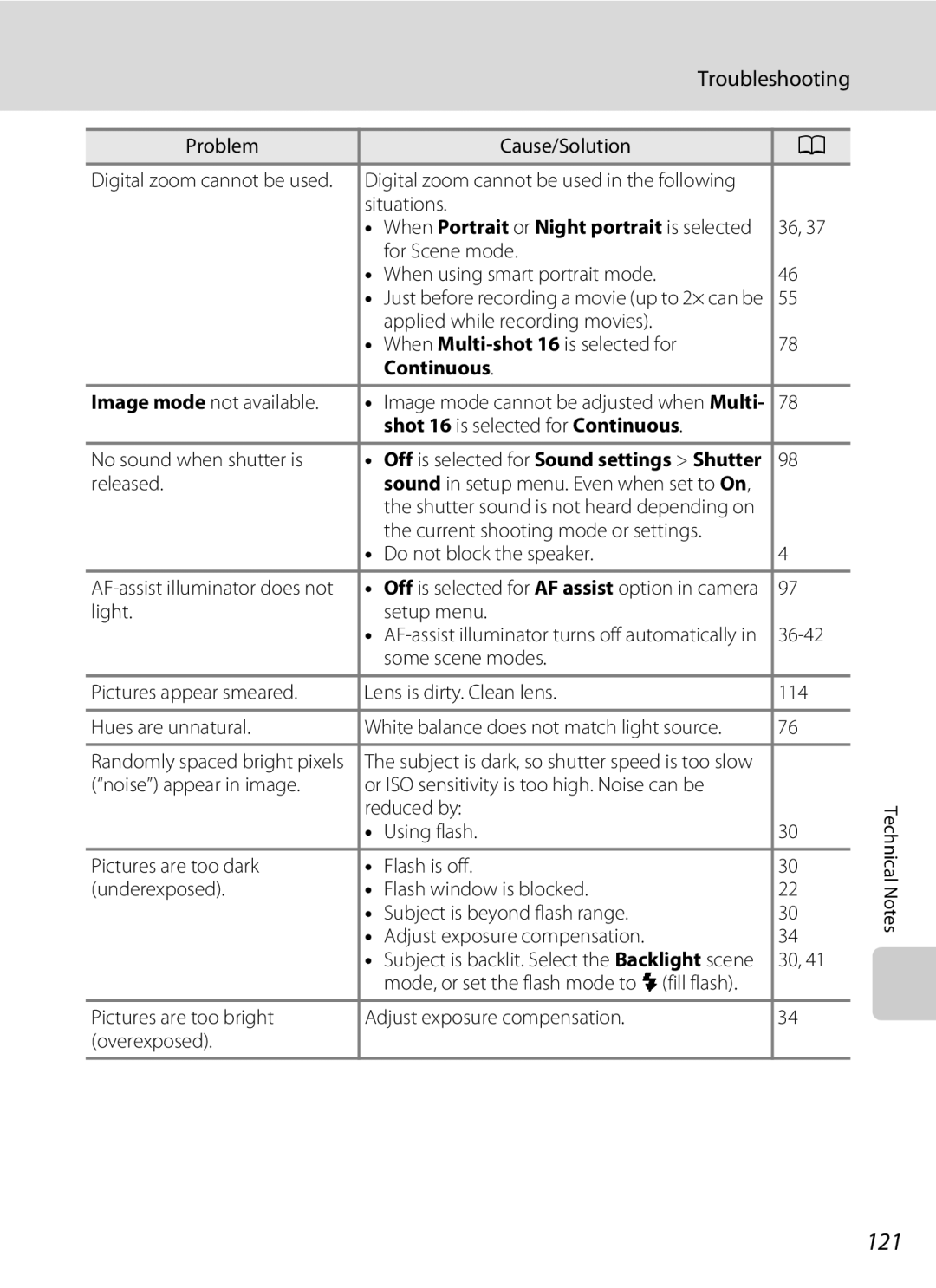 Nikon L21, COOLPIXL22R, COOLPIXL22BLK user manual 121, Shot 16 is selected for Continuous 