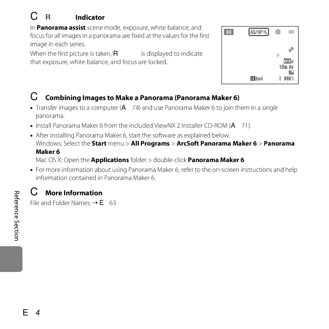 Nikon COOLPIXL26BLK, L25, 26299 RIndicator, Combining Images to Make a Panorama Panorama Maker, File and Folder Names E63 