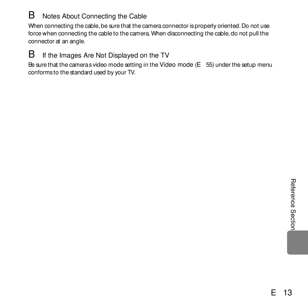 Nikon L25, COOLPIXL26SIL, COOLPIXL26RED, COOLPIXL26BLK, 26299 manual E13, If the Images Are Not Displayed on the TV 