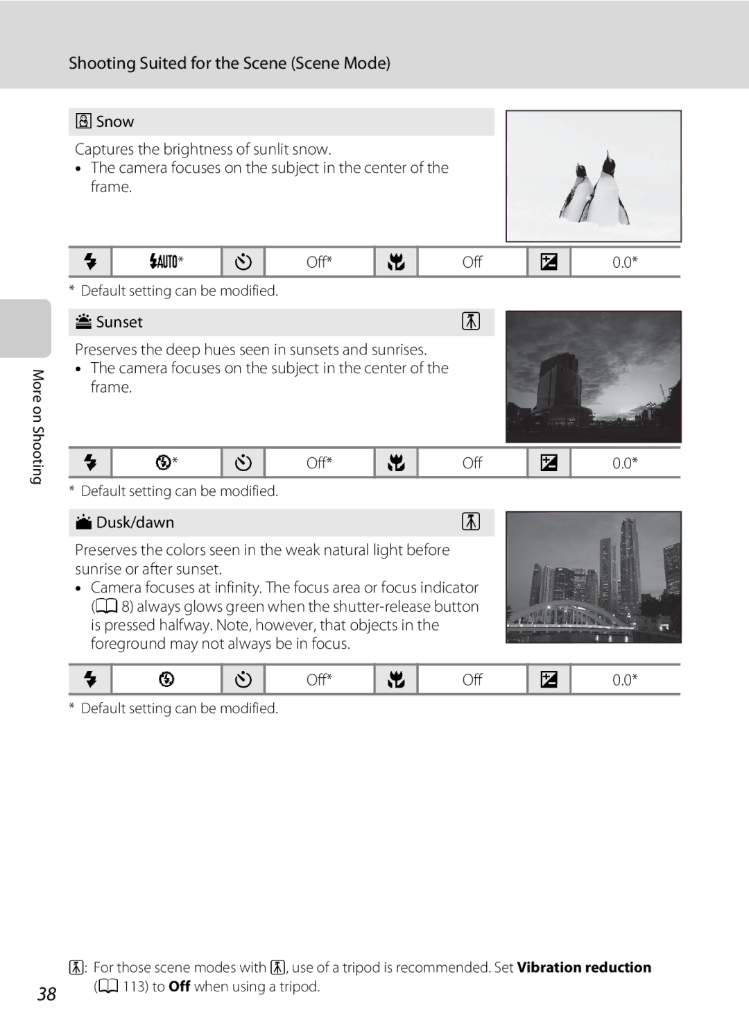 Nikon L310, 26331 user manual HSunset, IDusk/dawn 