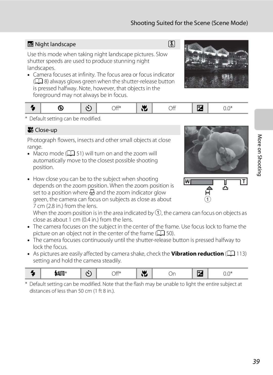 Nikon 26331, L310 user manual JNight landscape, Set to a position where Fand the zoom indicator glow 