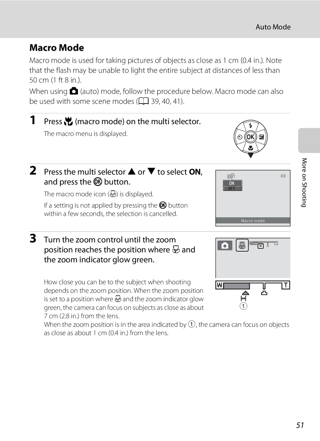 Nikon 26331, L310 user manual Macro Mode, Press p macro mode on the multi selector, Auto Mode 