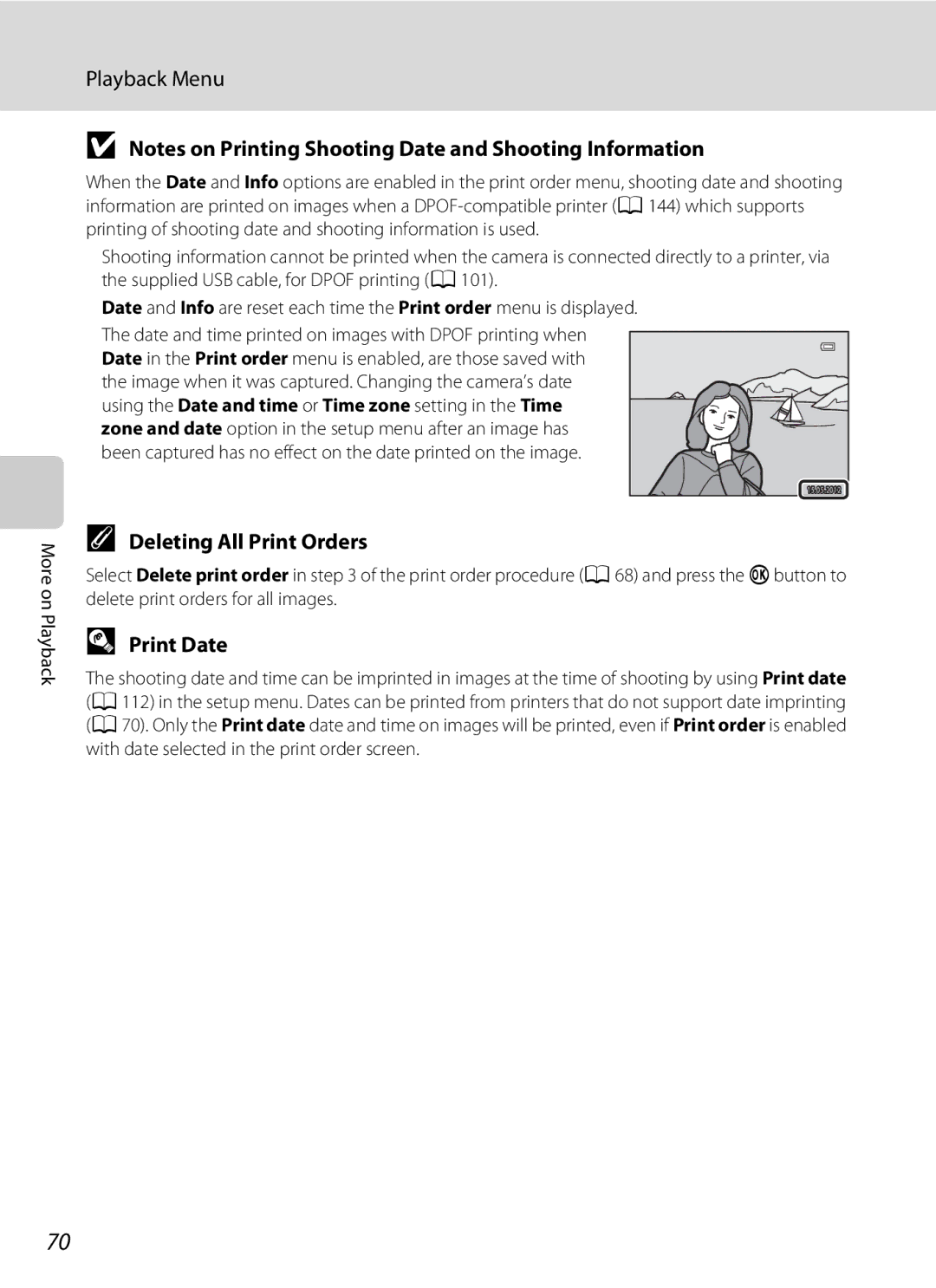 Nikon L310, 26331 user manual Deleting All Print Orders, Print Date 