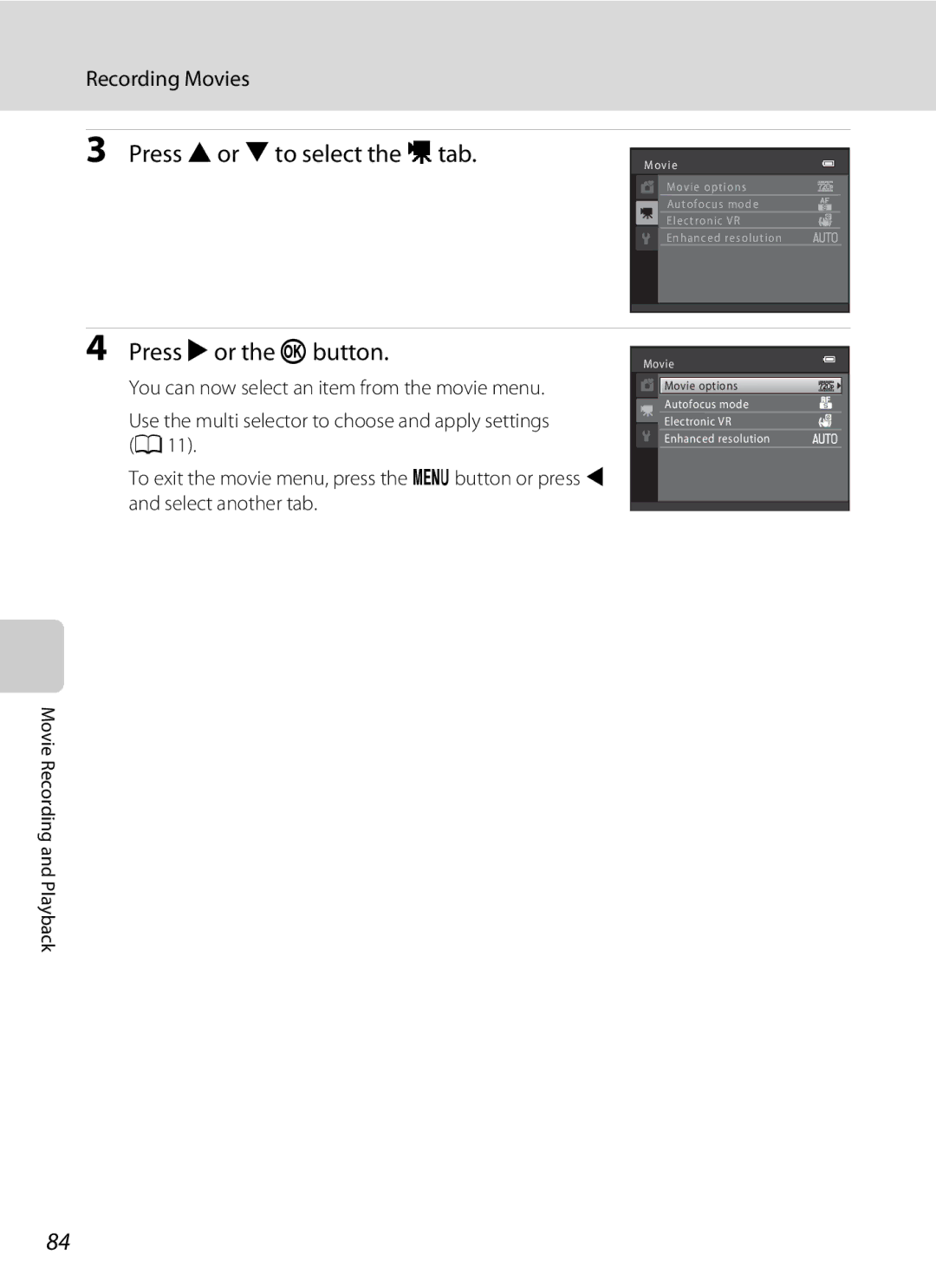 Nikon L310, 26331 user manual Press Hor Ito select the Dtab, Press K or the kbutton 