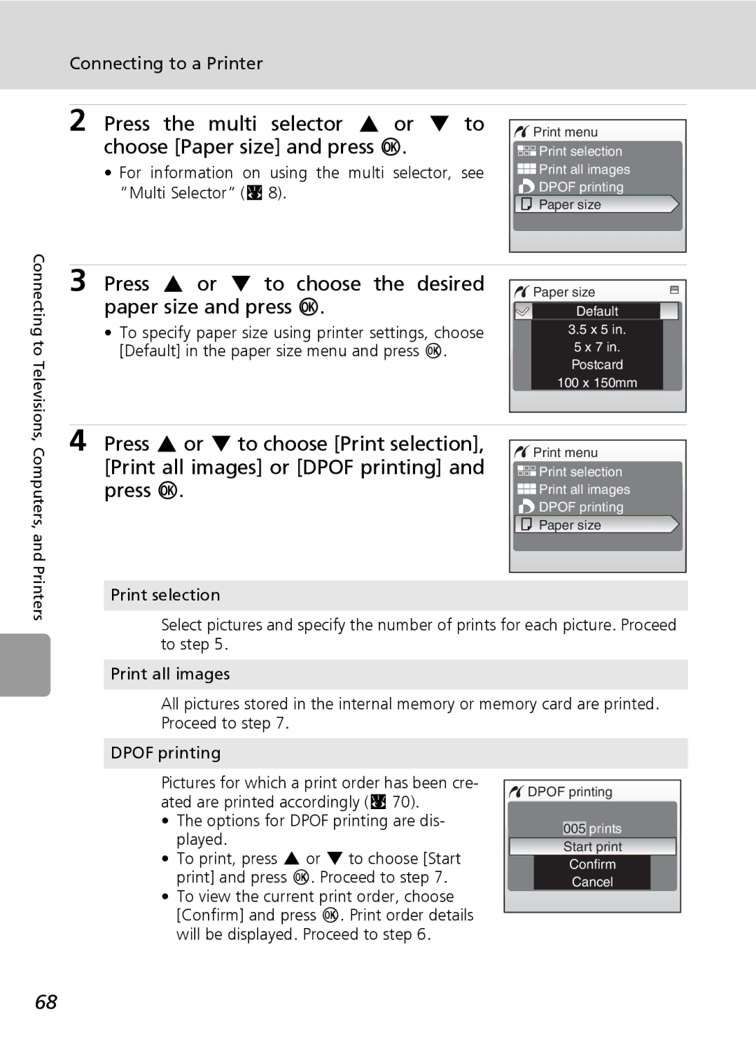 Nikon L5 manual Print selection 