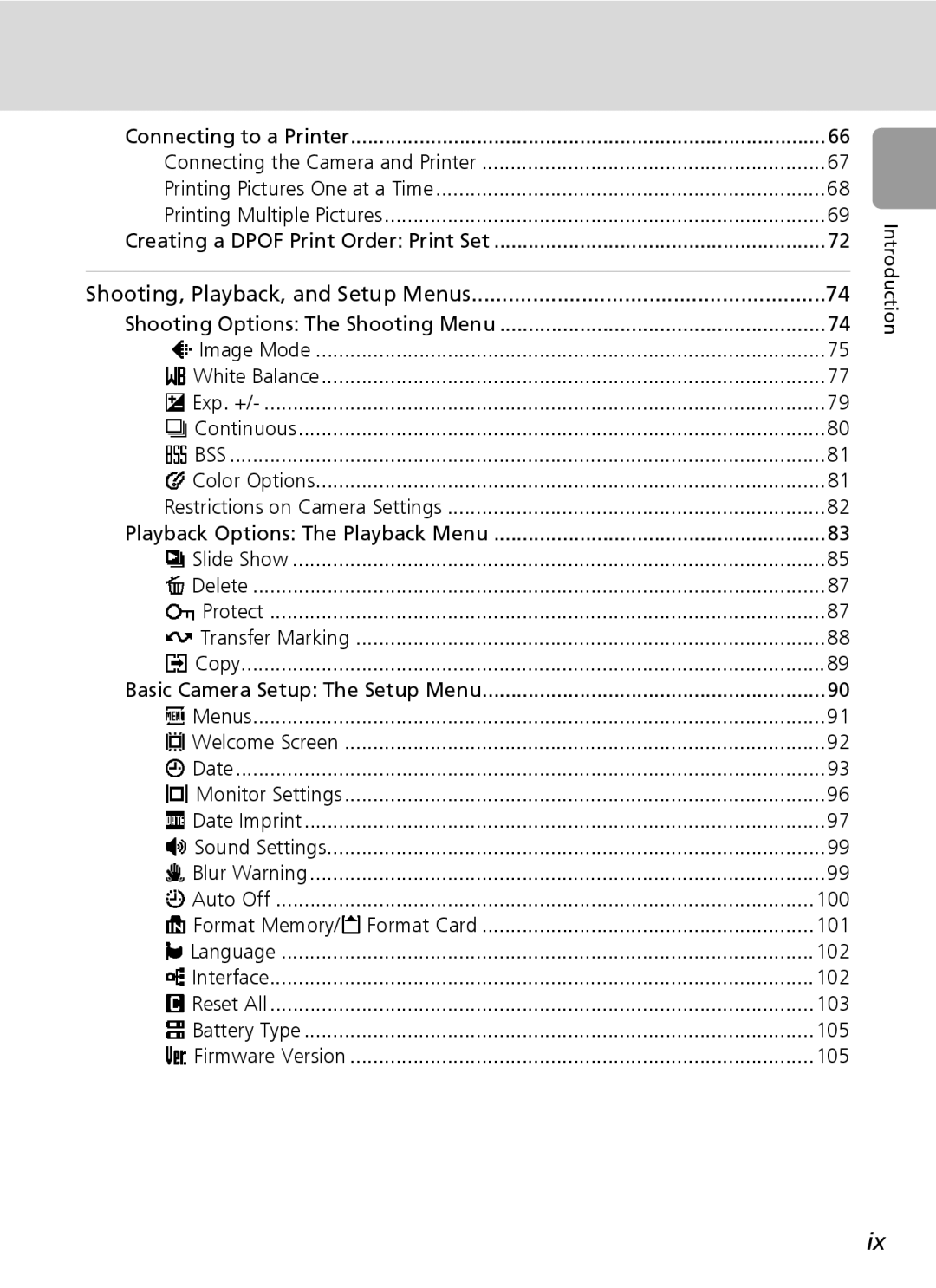 Nikon L6 manual Image Mode White Balance Exp. + Continuous, Color Options Restrictions on Camera Settings 