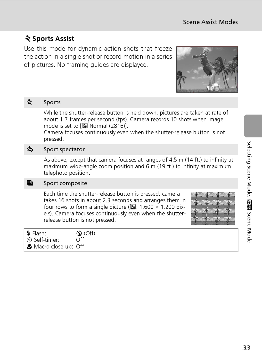 Nikon L6 manual Sports Assist 