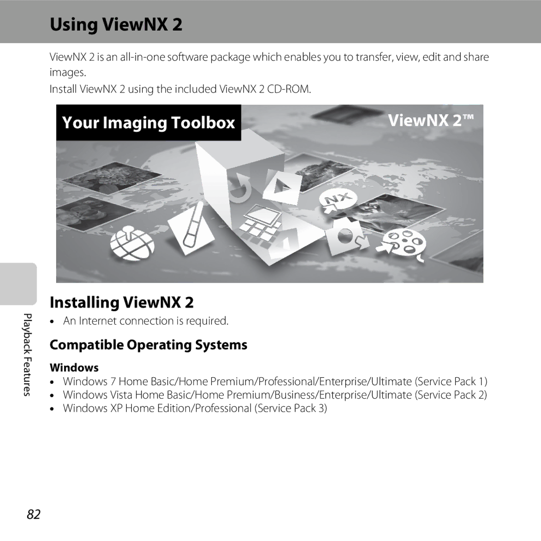 Nikon L610 Red, L610 Black, COOLPIXL610SIL, CT2H02 Using ViewNX, Installing ViewNX, Compatible Operating Systems, Windows 