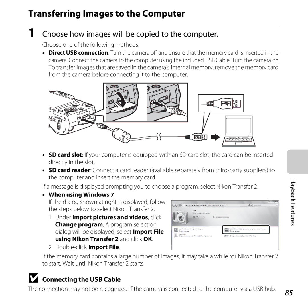 Nikon 6MNA8611-02, L610 Red, CT2H02 Transferring Images to the Computer, Choose how images will be copied to the computer 