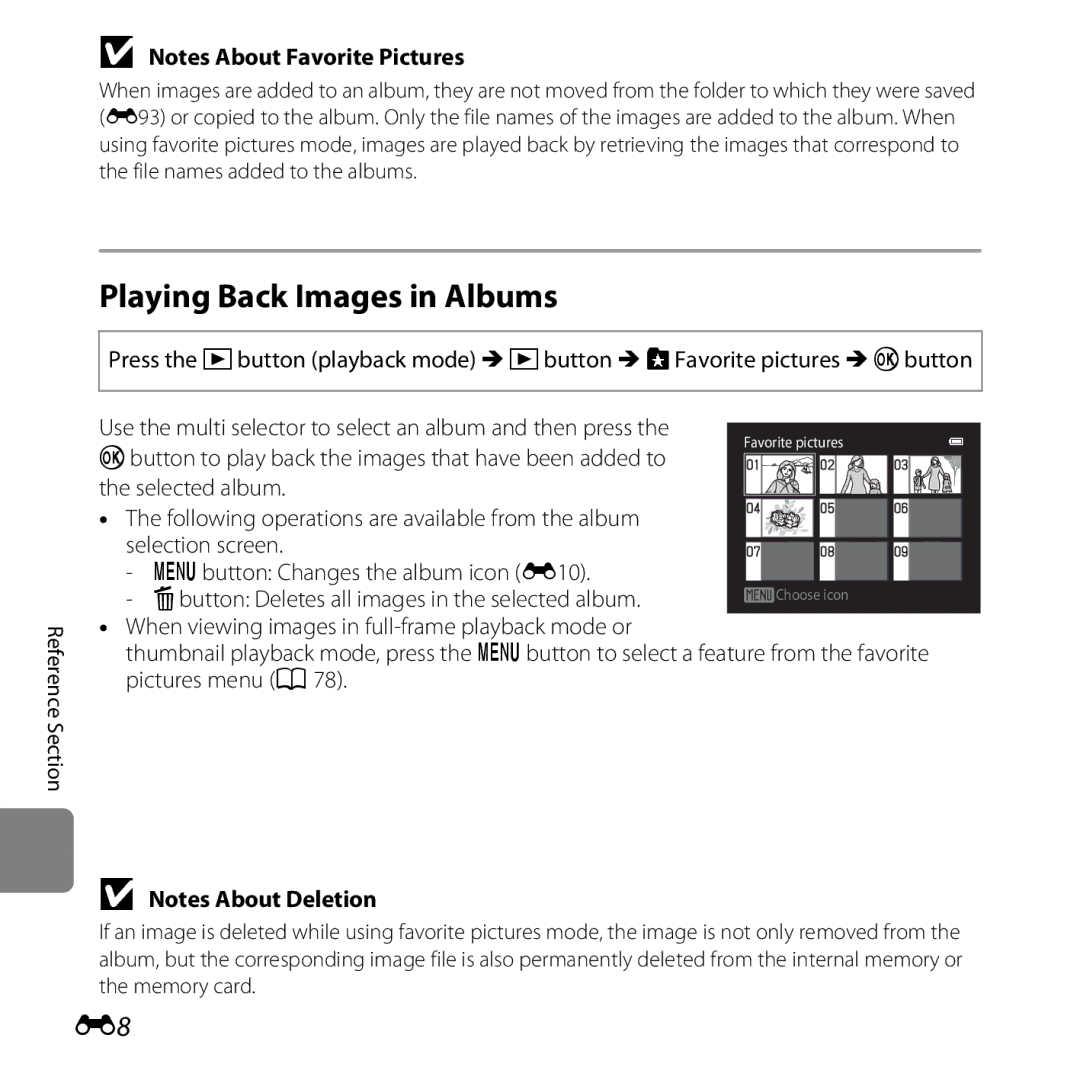 Nikon L610 Red, L610 Black, COOLPIXL610SIL, COOLPIXL610BLK, 6MNA8611-02, CT2H02 manual Playing Back Images in Albums 