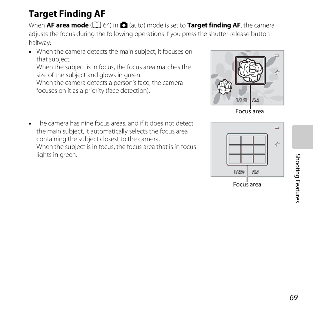 Nikon COOLPIXL610SIL, L610 Red, L610 Black, CT2H02 Target Finding AF, Focuses on it as a priority face detection, Focus area 