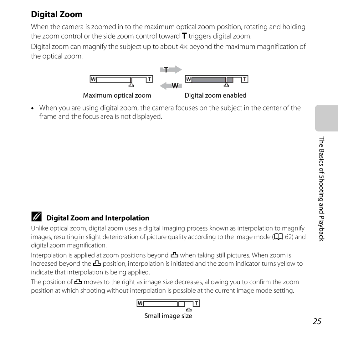 Nikon COOLPIXL810BLUE, COOLPIXL810RED, COOLPIXL810BLK user manual Digital Zoom and Interpolation, Maximum optical zoom 