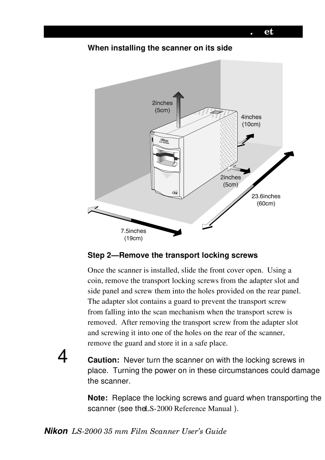 Nikon LS-2000 manual Setup 