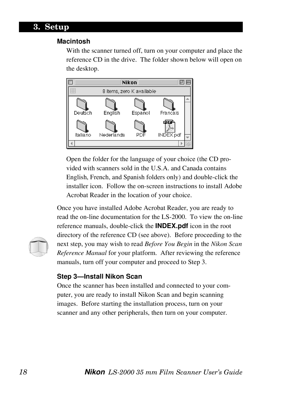 Nikon LS-2000 manual Install Nikon Scan 