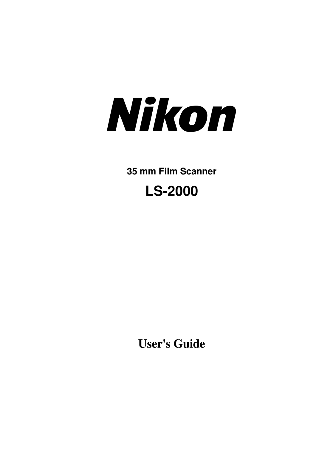 Nikon LS-2000 manual Users Guide 