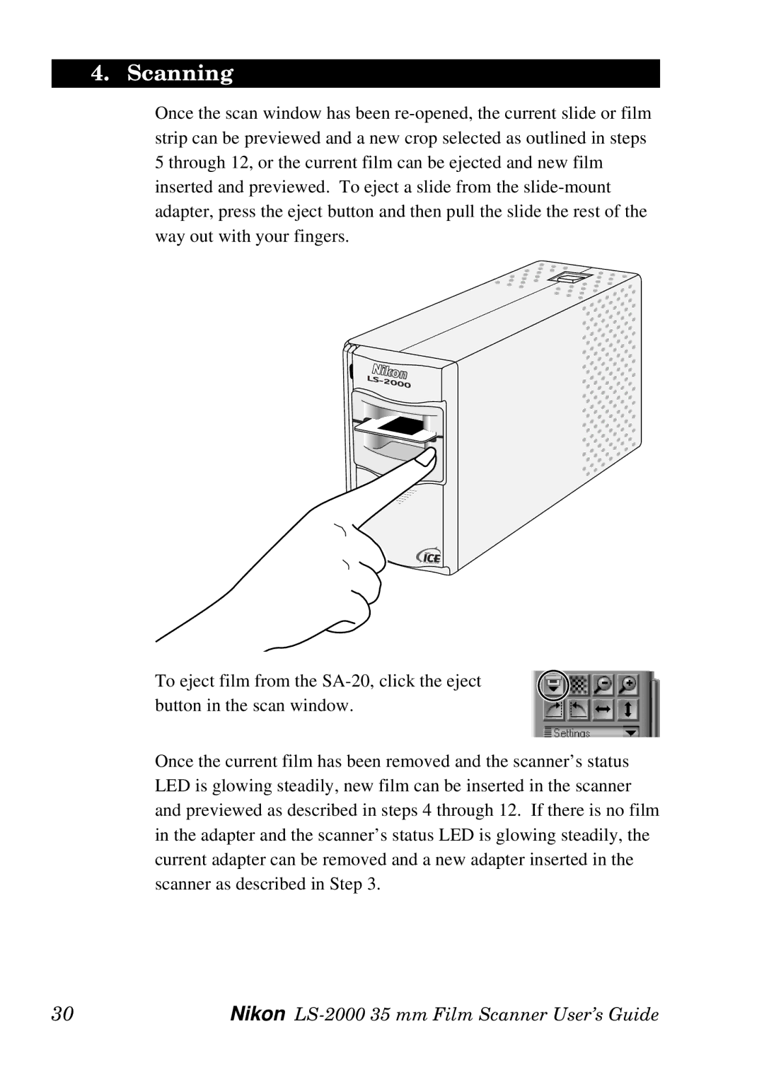 Nikon LS-2000 manual Scanning 