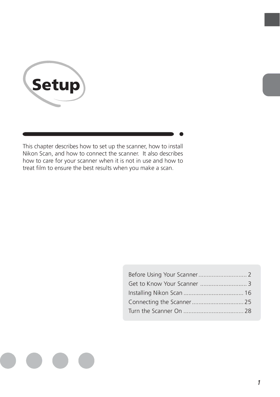 Nikon LS4000 user manual Setup 