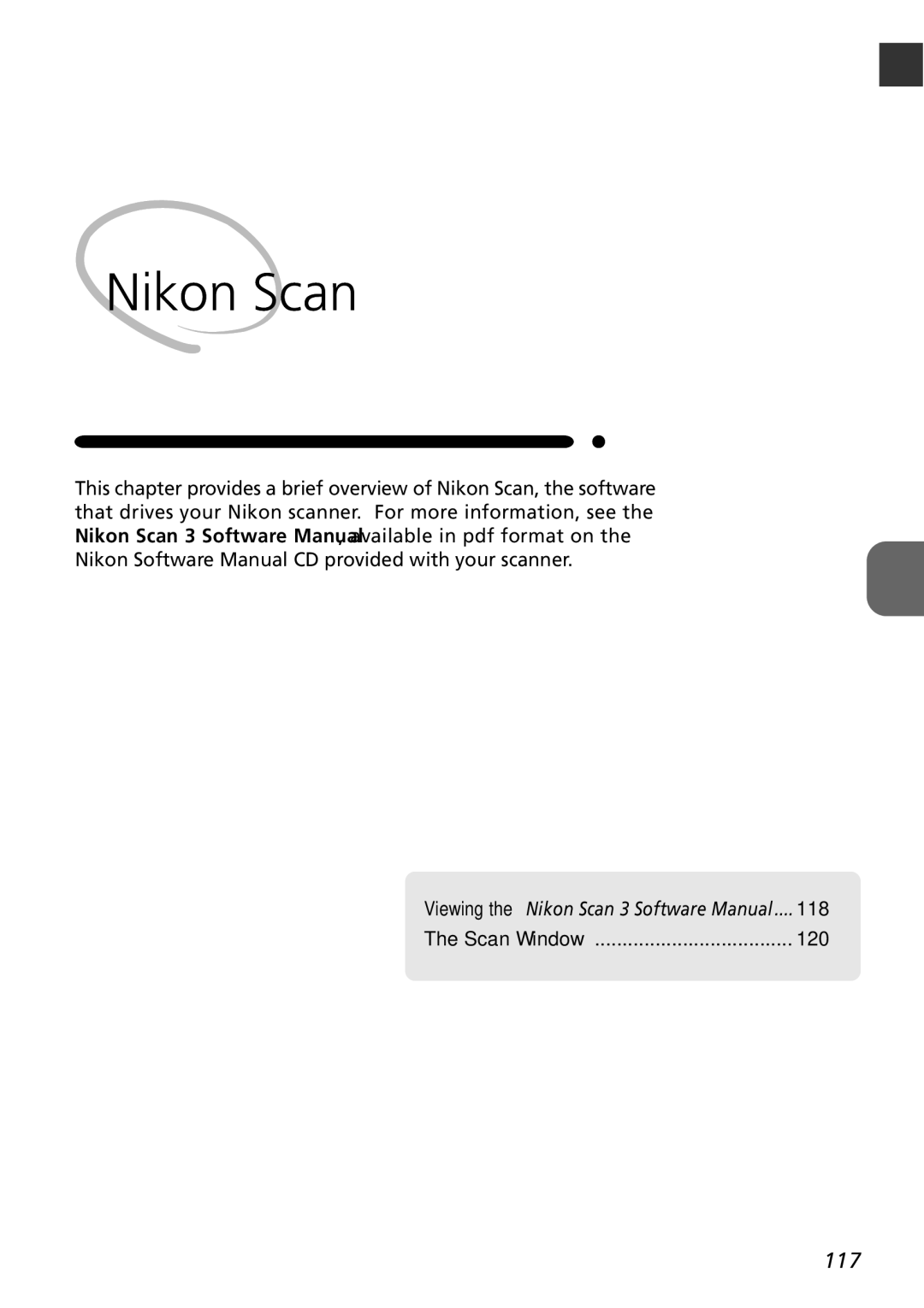 Nikon LS4000 user manual 117, Scan Window 120 