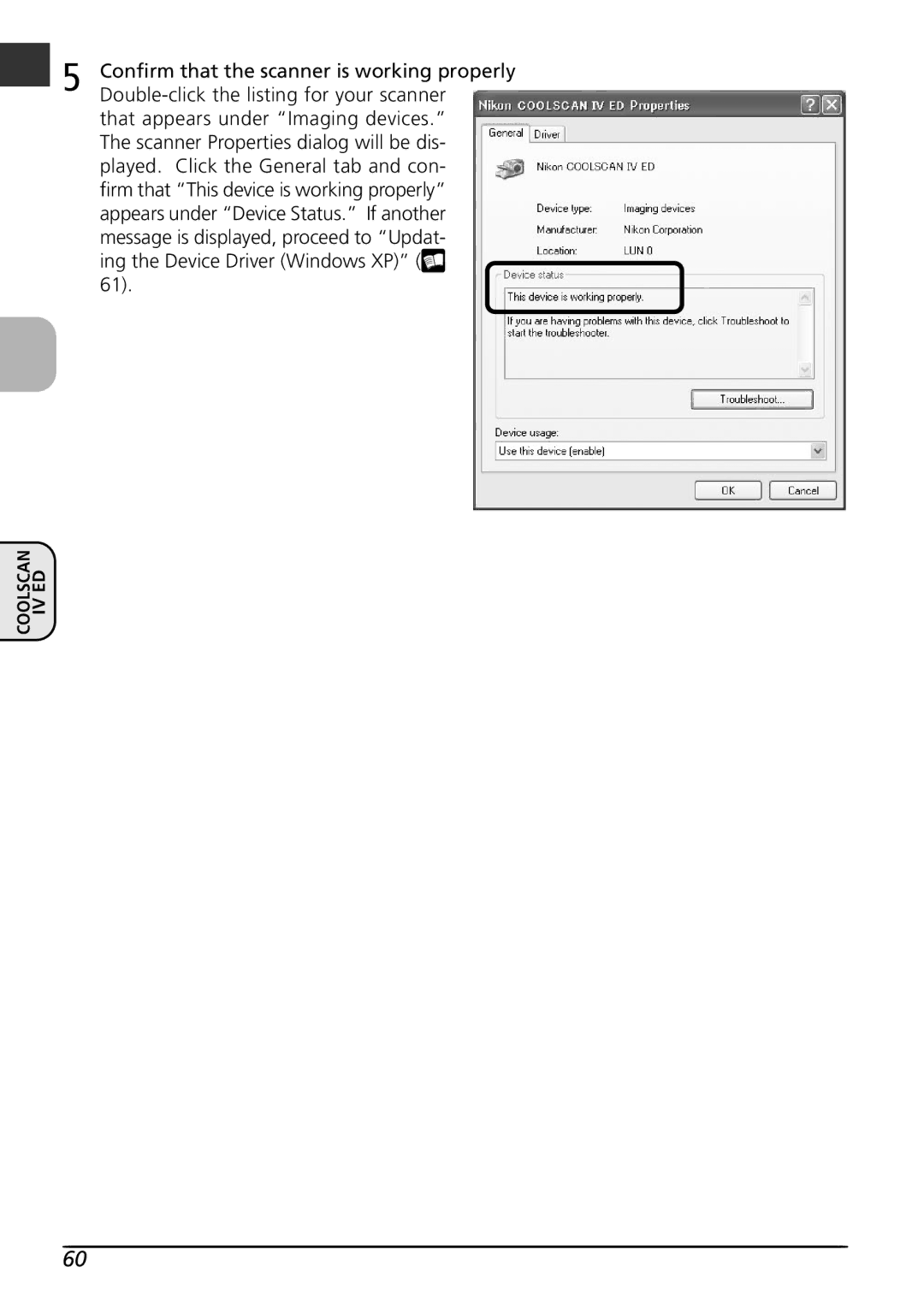 Nikon LS4000 user manual Confirm that the scanner is working properly 