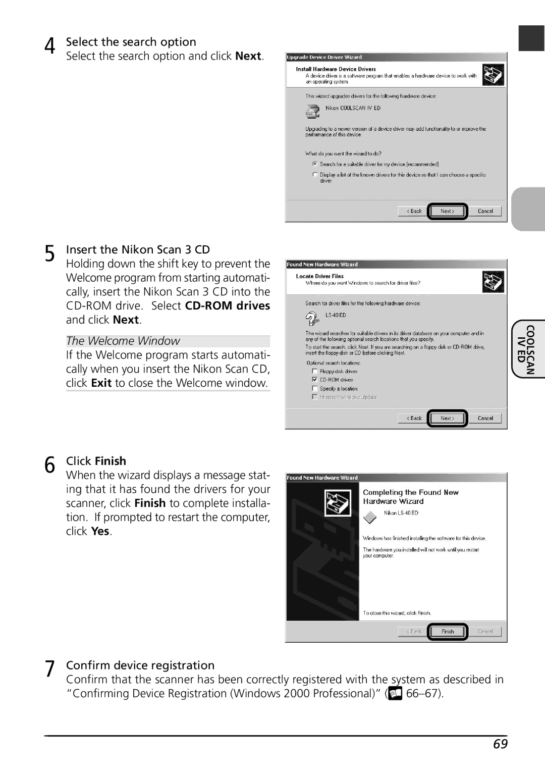 Nikon LS4000 user manual Welcome Window 