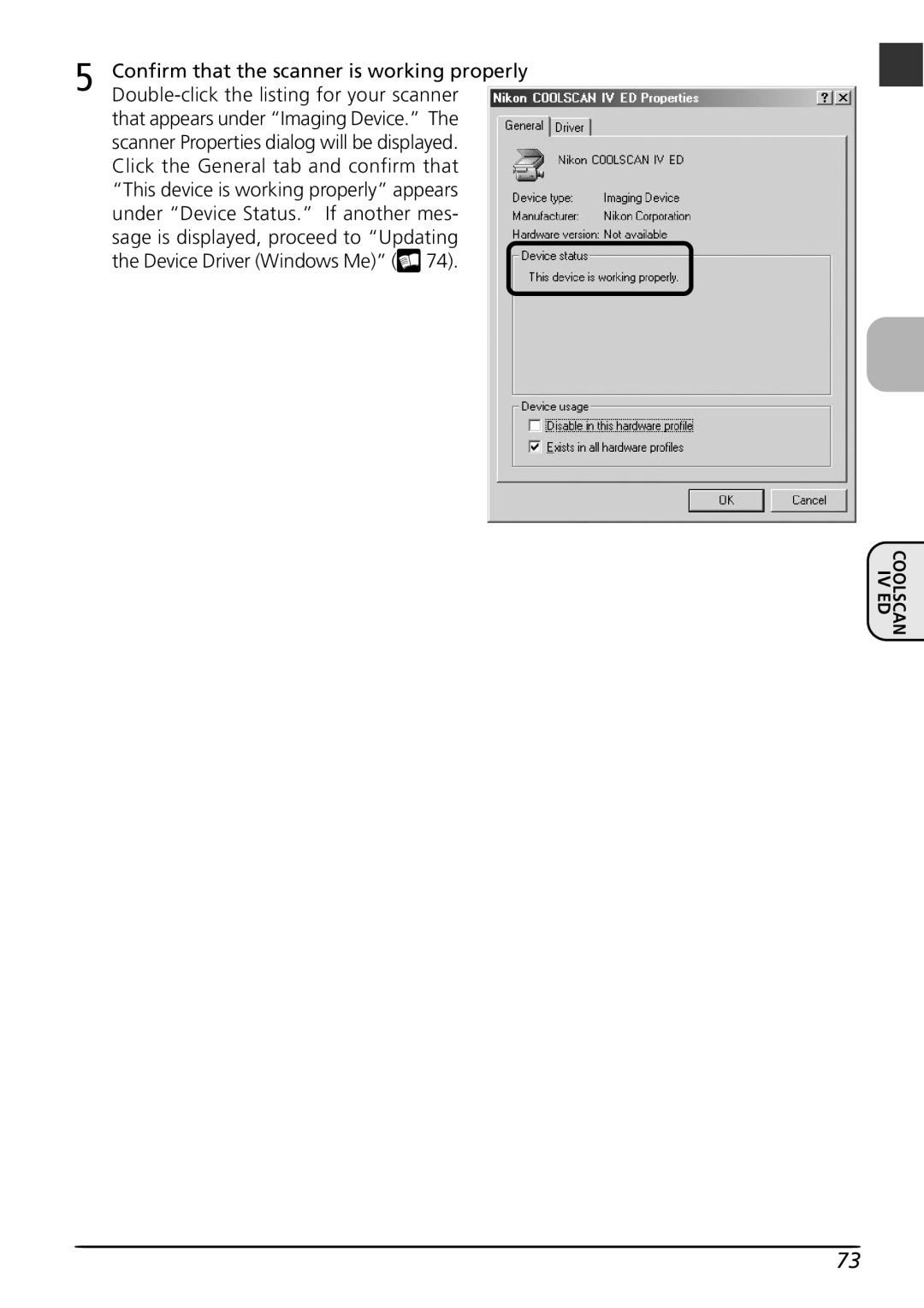 Nikon LS4000 user manual Confirm that the scanner is working properly 