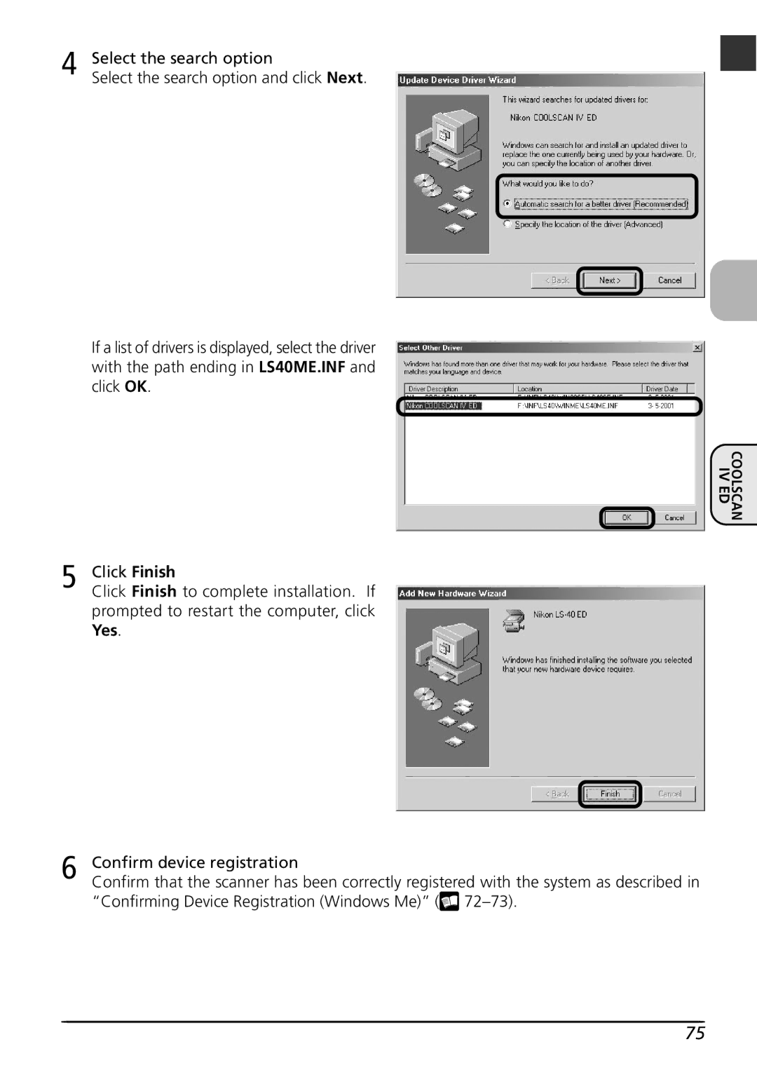 Nikon LS4000 user manual Select the search option 