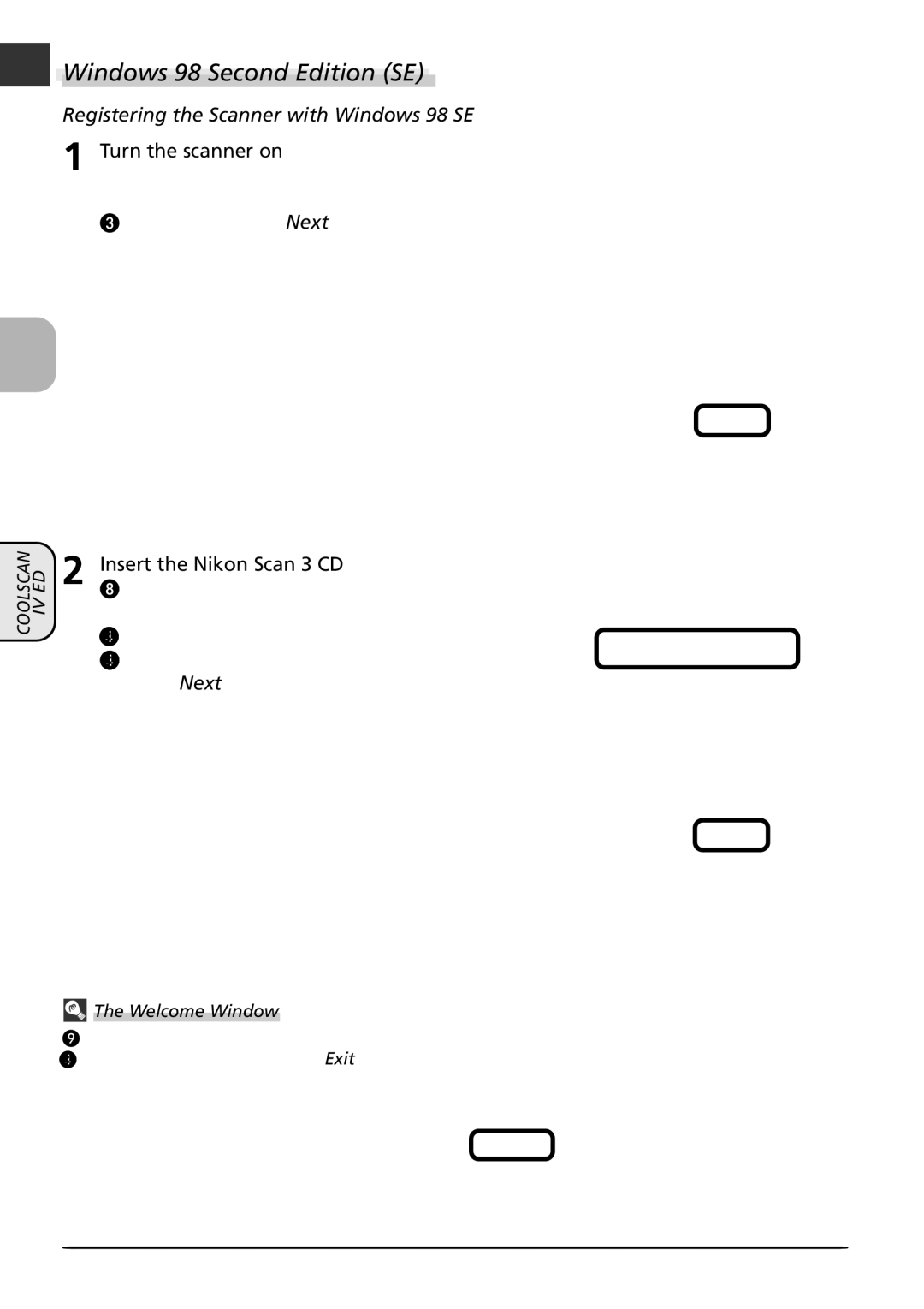 Nikon LS4000 user manual Windows 98 Second Edition SE 