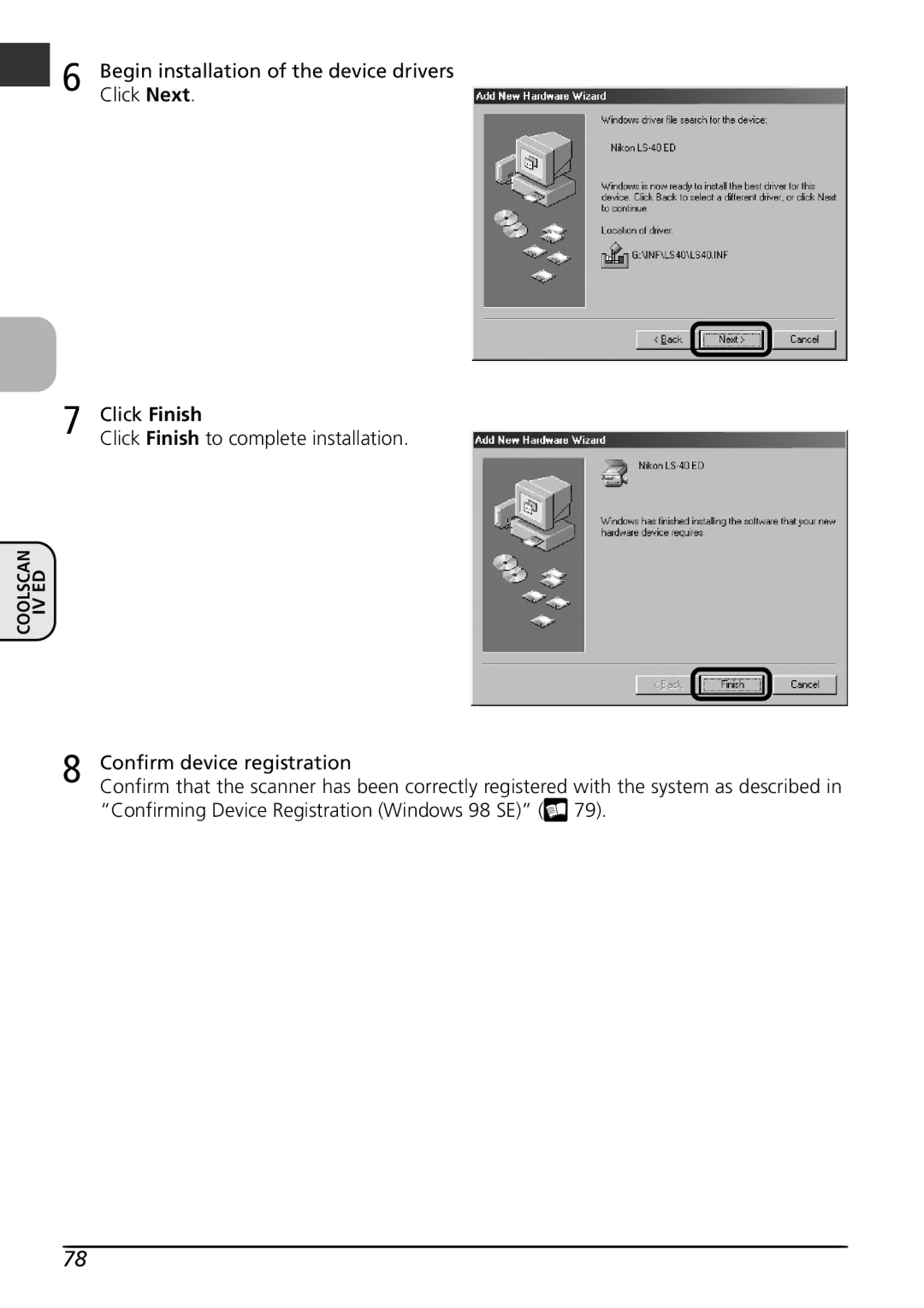 Nikon LS4000 user manual Begin installation of the device drivers 