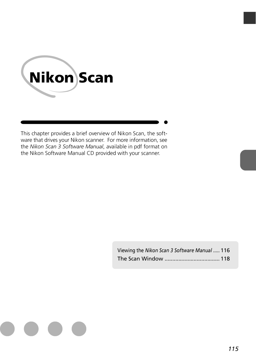 Nikon LS8000 user manual Viewing the Nikon Scan 3 Software Manual 