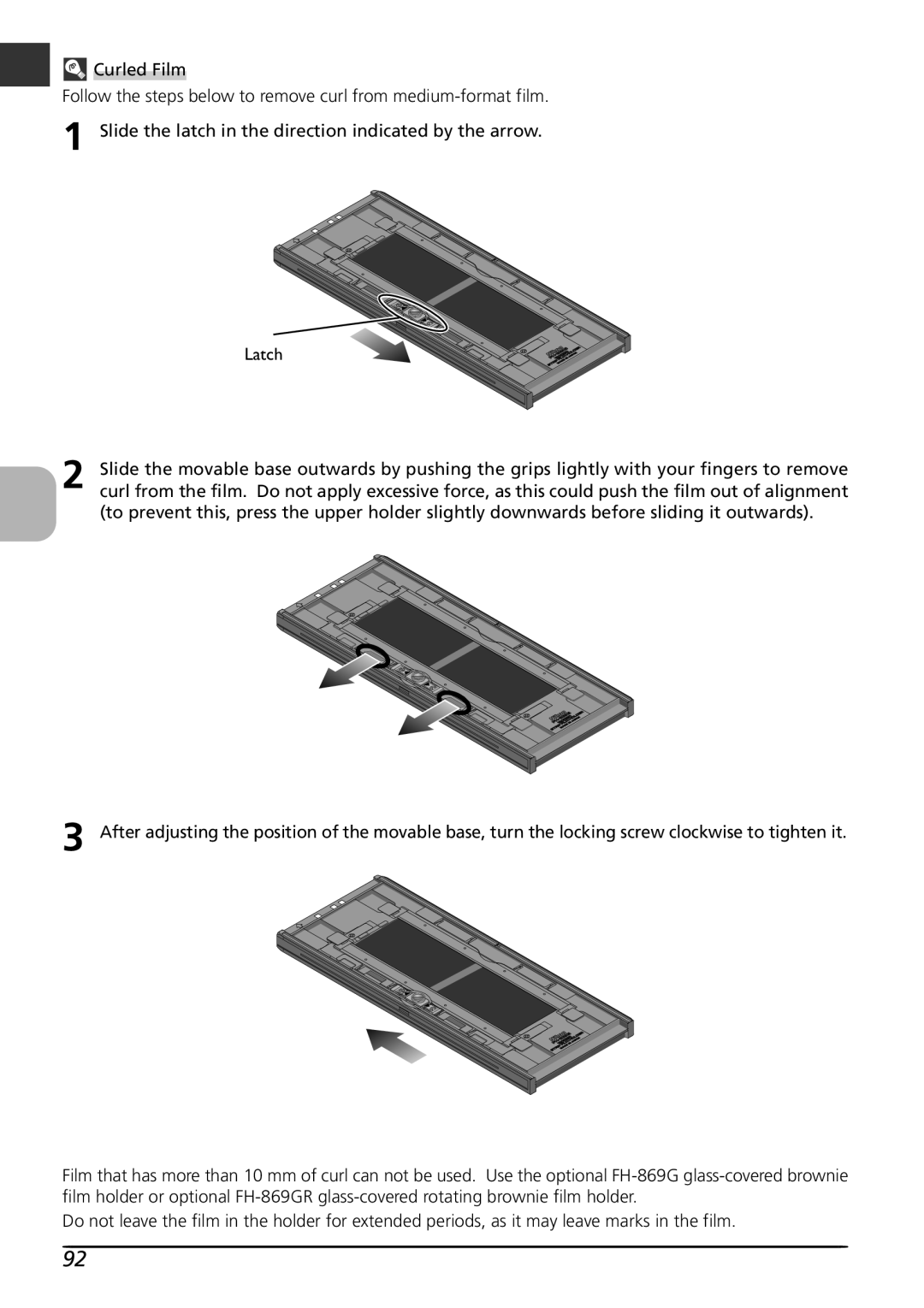 Nikon LS8000 user manual Curled Film 