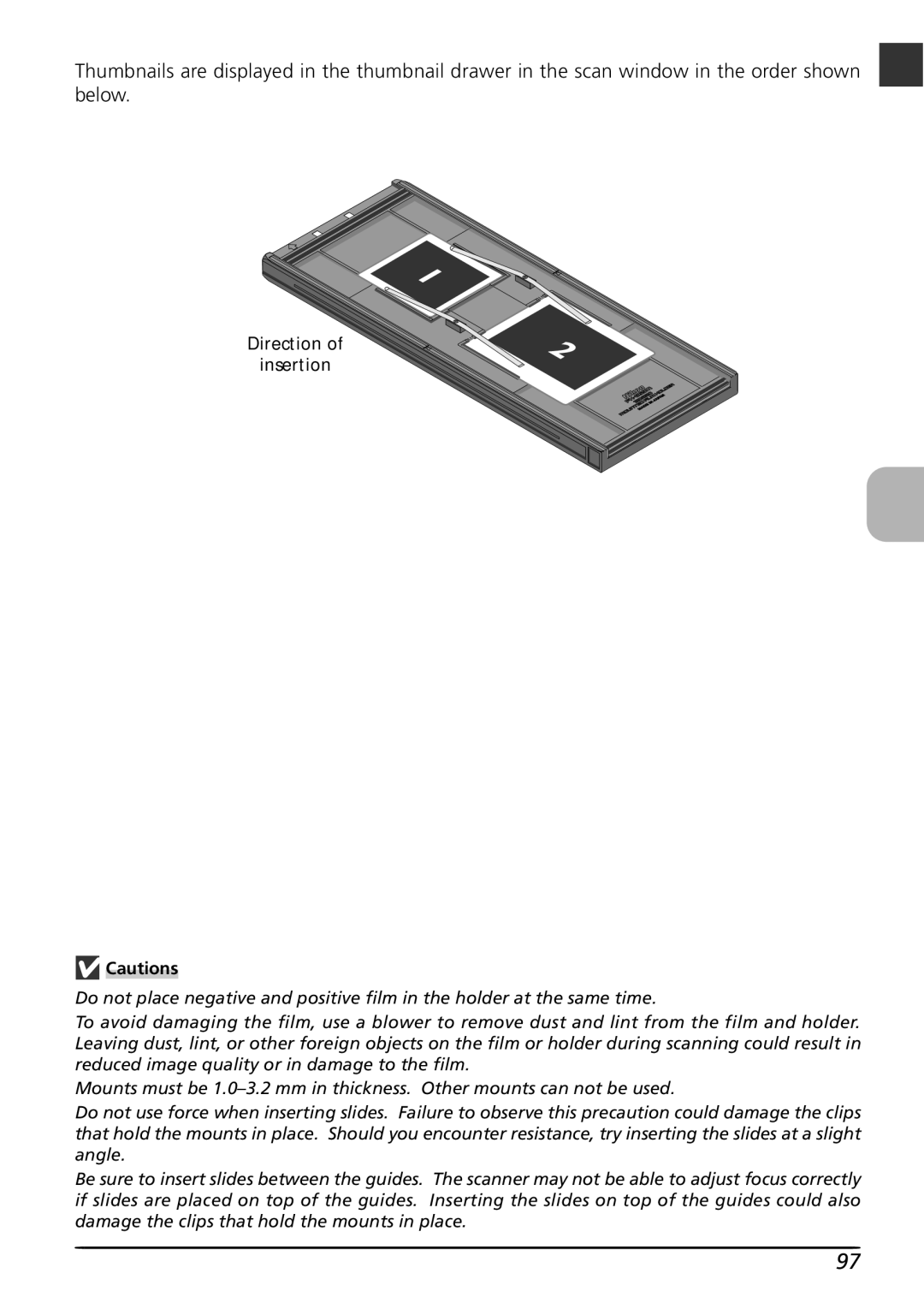 Nikon LS8000 user manual Direction Insertion 